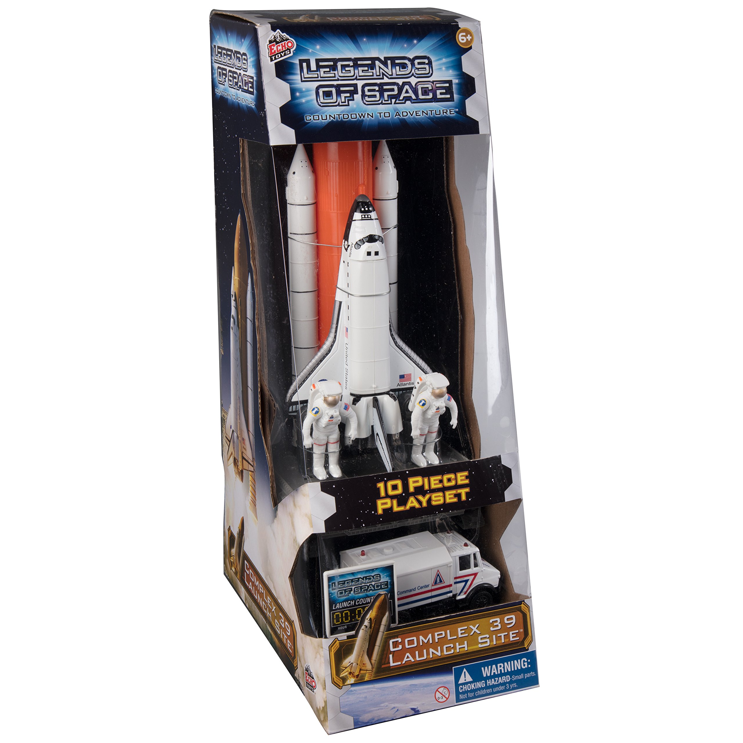 Space Shuttle And Toy Rocket Ship Set - 10 Piece Complex 39 Launch Site with Astronauts, Rockets, Space Shuttle, and Ground Vehicle - Measures 15