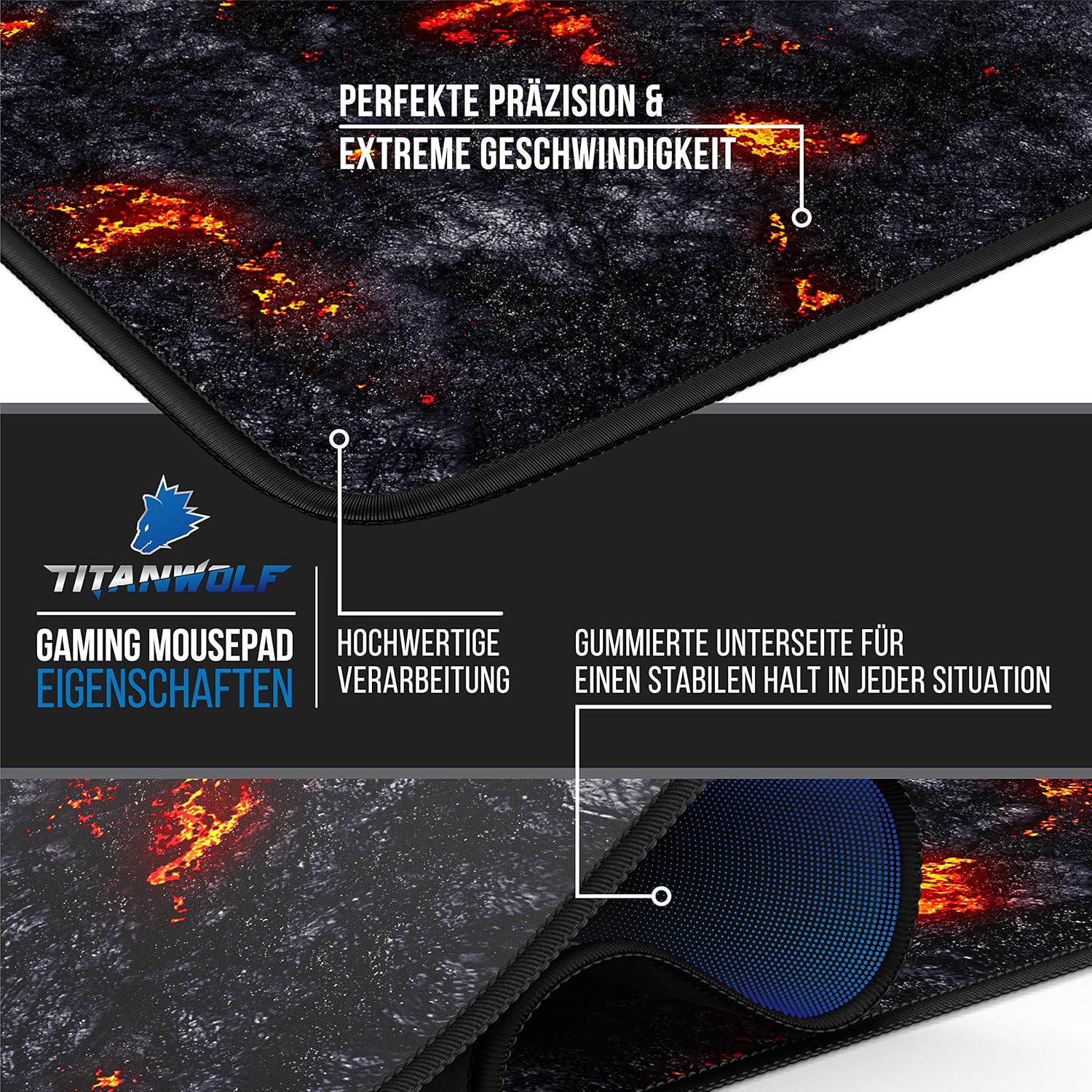 TITANWOLF, Extra Large Gaming Mouse Mat 1200x600mm Oversize, XXL Mouse Pad, Desk Pad XXXL Extended - Image 4
