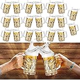 Mifoci 20 Pcs Plastic Beer Mugs with Handles 16 oz Oktoberfest Beer Stein Bulk Reusable Drinking Cups Glasses for Bavarian Party Supplies Cocktail Beverages Alcohol Soda