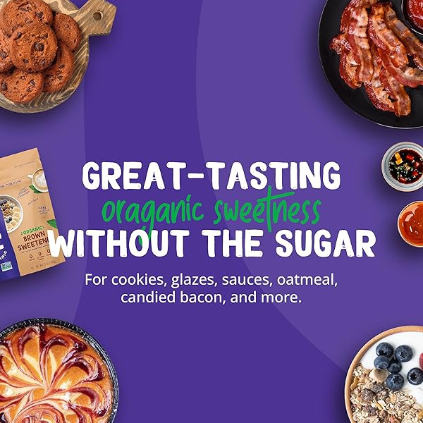 PYURE ORGANIC BROWN SWEETENER | BROWN SUGAR SUBSTITUTE FOR BAKING AND COOKING | ZERO CARB, ZERO SUGAR, ZERO CALORIE, KETO, DIABETIC FRIENDLY, PLANT-BASED, USDA ORGANIC, NON-GMO, 12 OZ