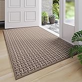 Indoor Door Mat 36x60 Dirt Resistant and Absorbent, Non-Slip Rubber Backing Floor Mats, Easy Clean Low-Profile Doormat for Entryway, Front Door, Inside Entrance Brown