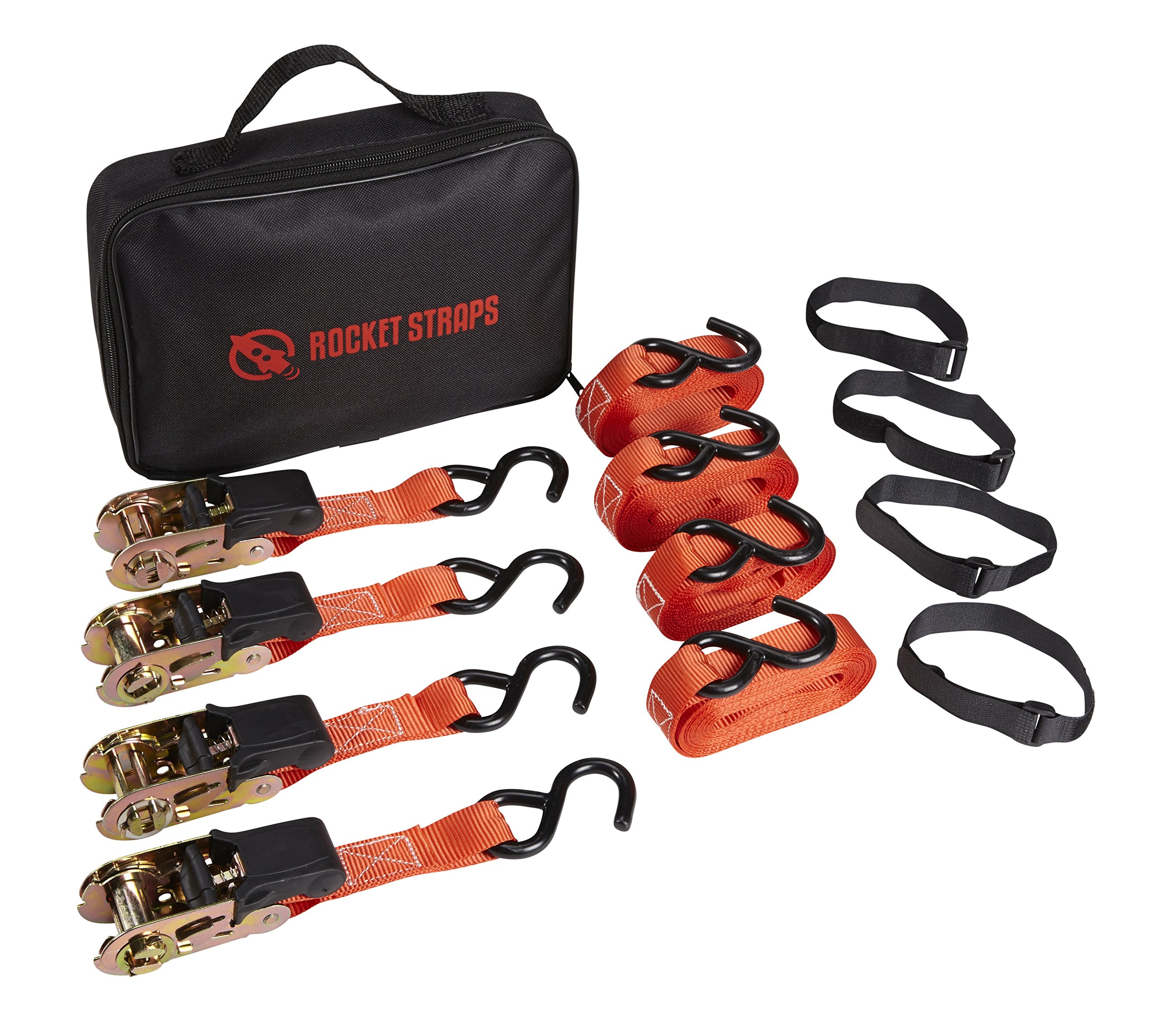 Rocket Straps Ratchet Tie Downs 4 Pack 15 Feet 1500 Pound Ratchet