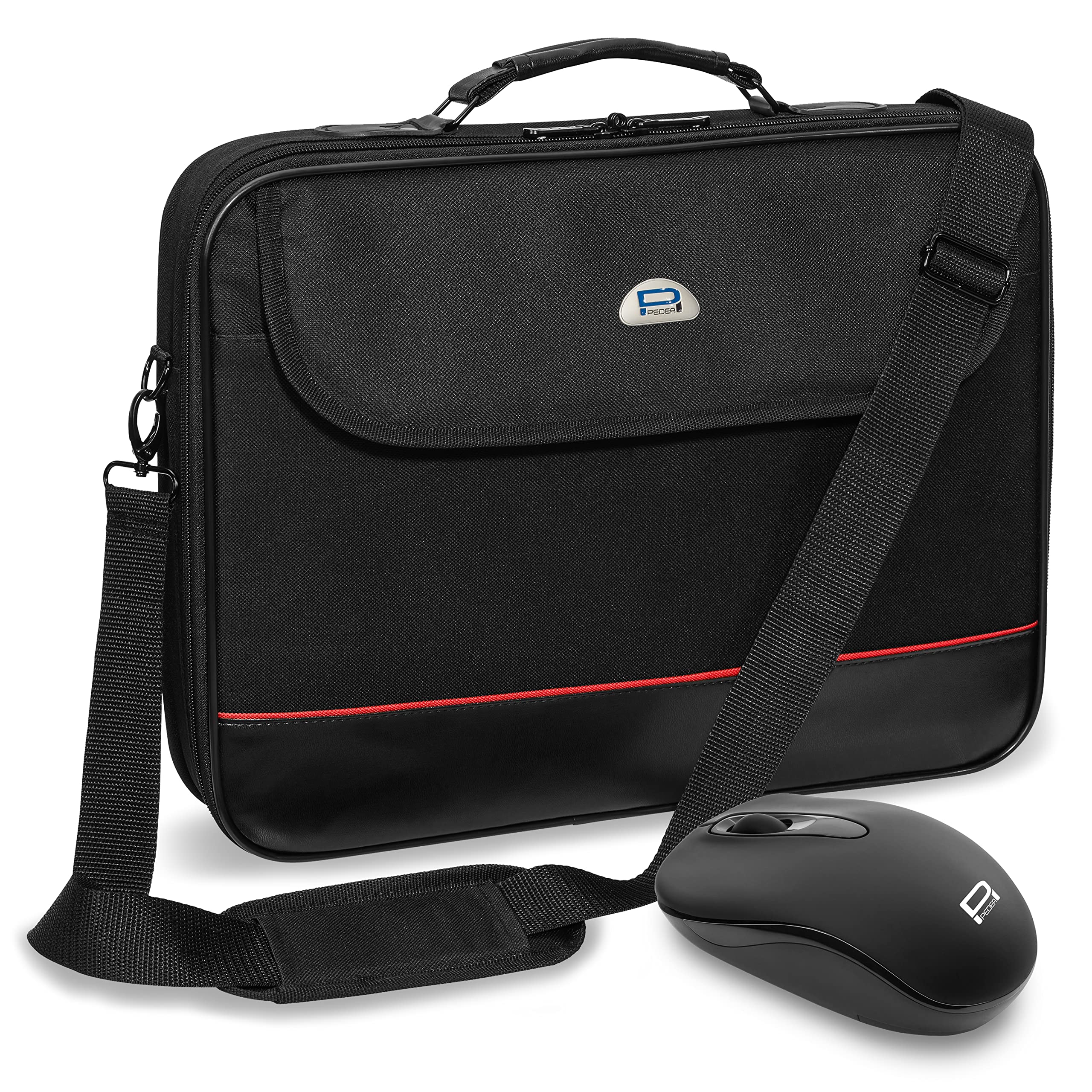 PEDEA laptop bag "Trendline" bag for notebooks with screens up to 18.4 inches (46.7 cm); shoulder bag with shoulder strap incl. wireless mouse, black