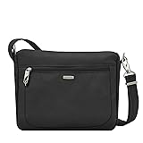 Travelon Anti-Theft-Class Small East/West Crossbody Bag, Black, 10.5 x 8 x 2.5