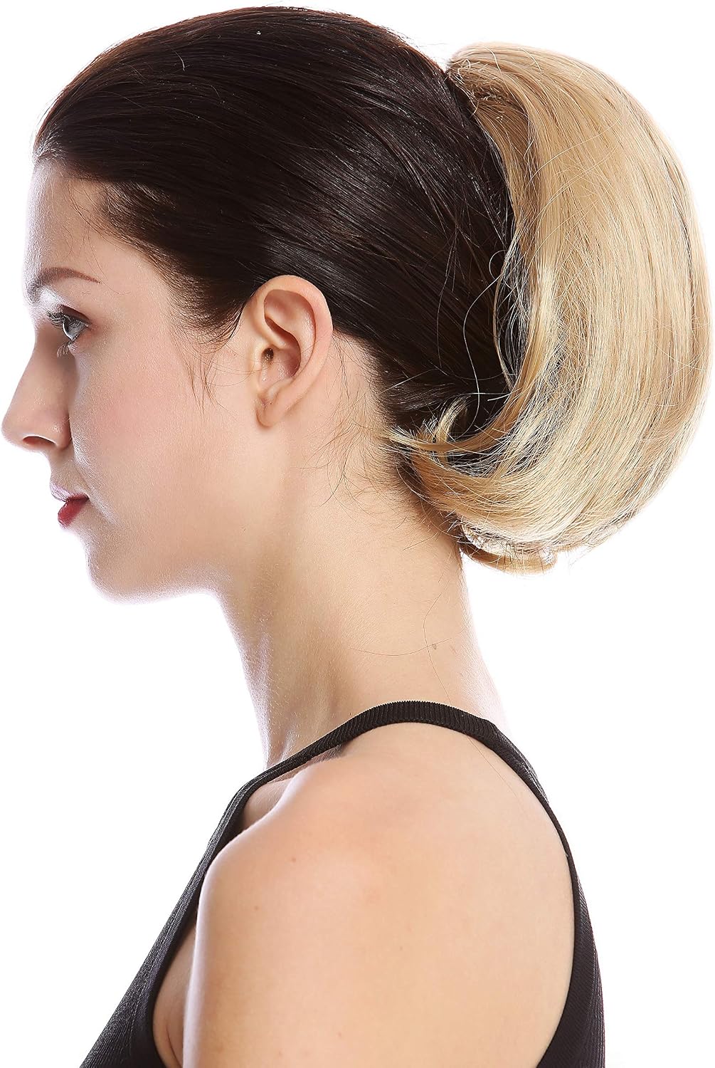 WIG ME UP - N869-V-24B Ponytail Hairpiece Extensions Bun very short straight but voluminous gold blond, Golden blonde (24B) - Image 4