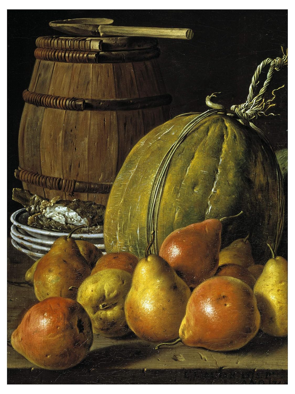 Fruit pear Melon Barrel L. Melendez Tile Mural Kitchen Backsplash Marble Ceramic