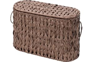 GRANNY SAYS Toilet Paper Storage Basket with Lid, Woven Toilet Paper Holder, Waterproof Bathroom Organizers and Storage, Wicker Basket for Bathroom Storage, Brown
