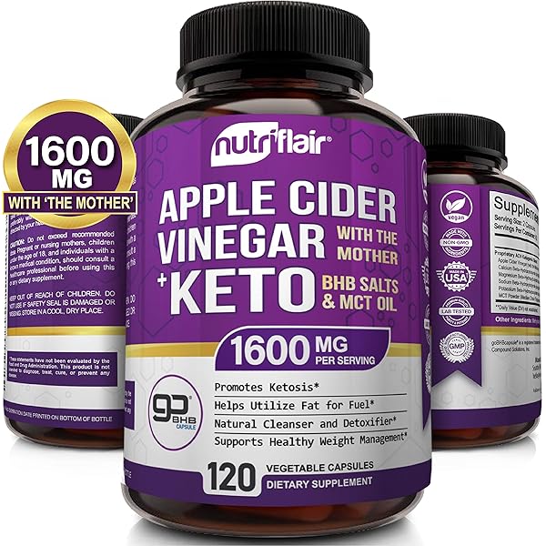 1600mg Apple Cider Vinegar Capsules With Mother Keto Diet Pills Bhb Salts With Mct Oil 120 Veggie Capsules Best Ketosis Detox Cleanse Supplement Acv Keto Pills Support For