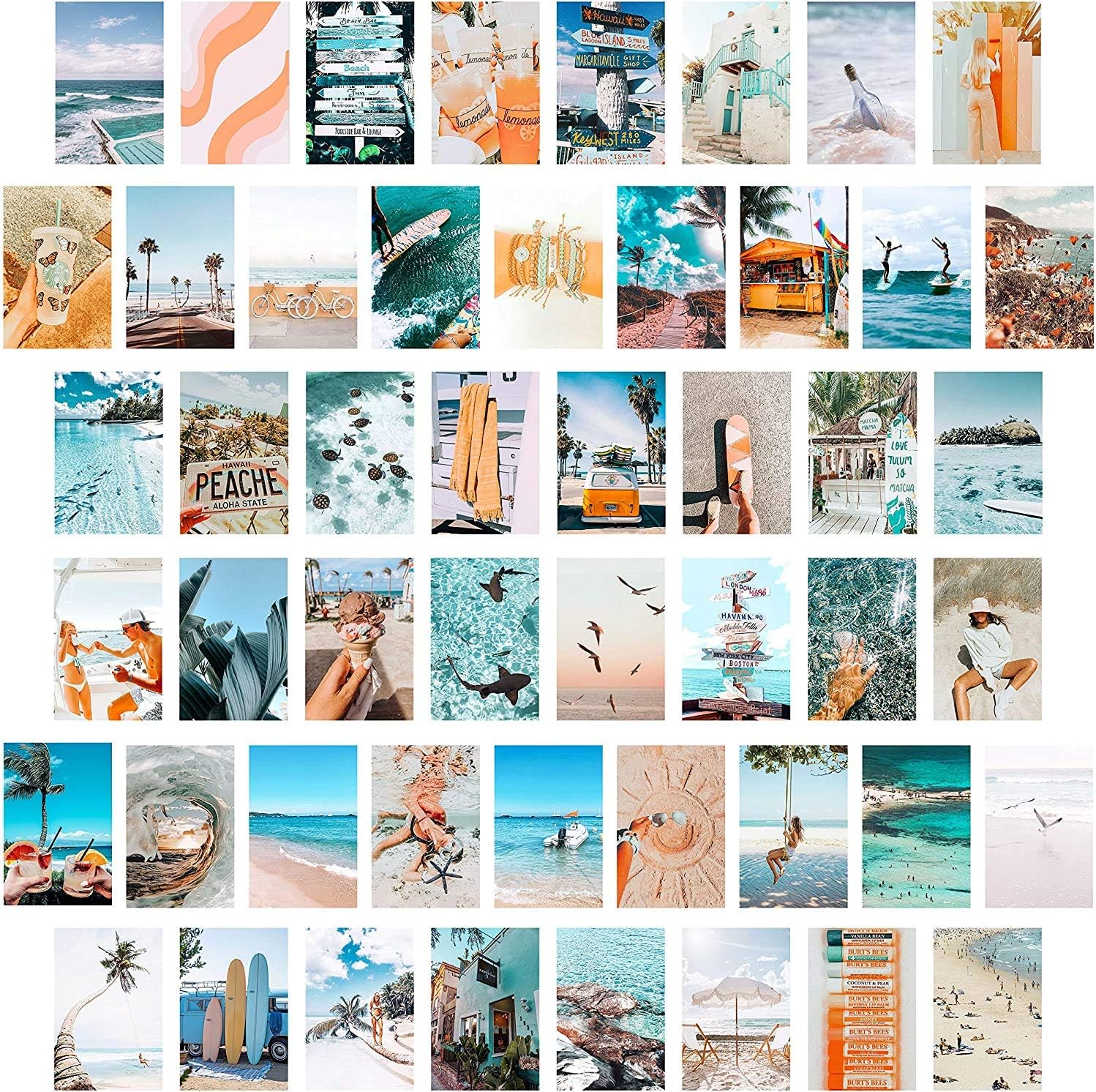 BeYumi 50PCS Blue Aesthetic Picture for Wall Collage, 50 Set 4x6 inch