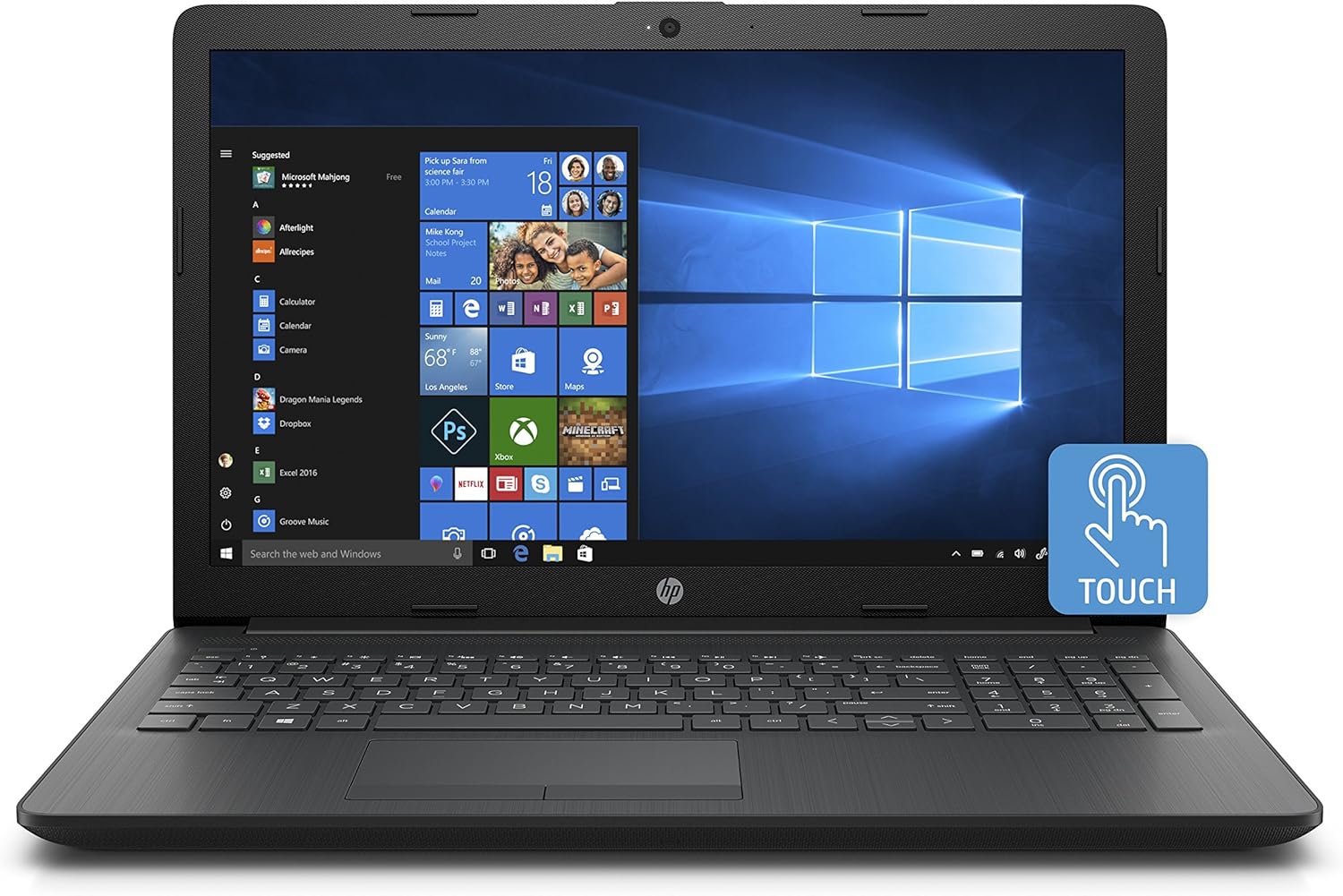 Amazon HP 15inch Laptop, AMD Ryzen 3 2200U Processor, 8 GB RAM, 1 TB Hard Drive, Windows 10