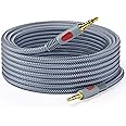 Ruaeoda 3.5mm Aux Audio Cable 30 ft, AUX Cord Braid 3.5mm to 3.5 mm Stereo Audio Cable 1/8 Shielded AUX Headphone Cable Exten