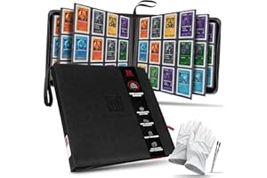 MEIYODECK Toploader Binder | Holds 384 Toploaders | 12-Pocket | Ringless Double-Sided Pockets | Includes Collector Tweezers & Gloves | Premium Top Loader Binder for Trading Cards, Pokemon, Yu-Gi-Oh & TCG