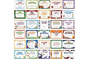 EYxsaxenk Baseball Achievement Award Certificates - 60Pcs End of Season Baseball Team Sport Game Ceremony Award Paper Achievement Certificate Kids School Student Reward Teacher Class Motivation Supply