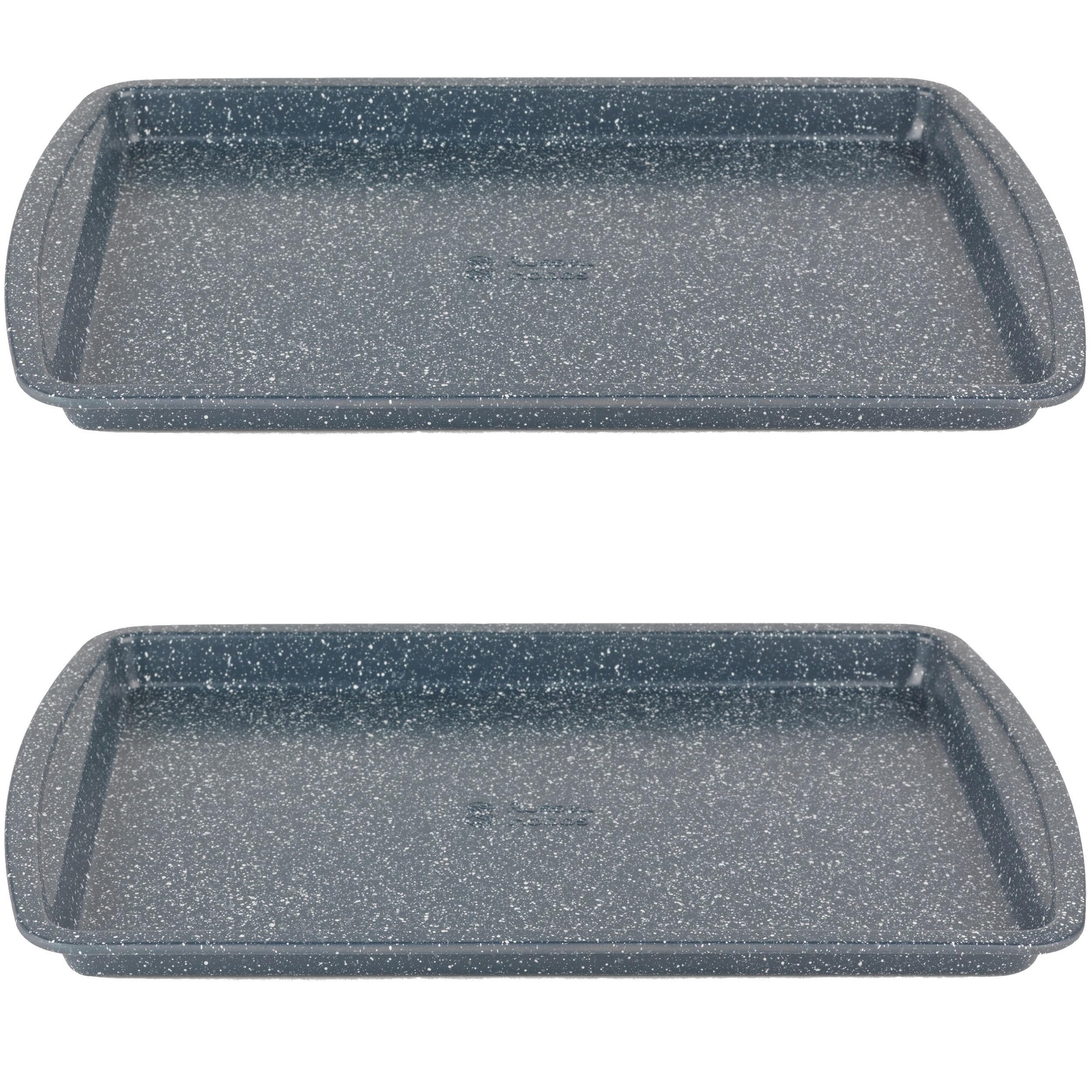 Russell Hobbs Nightfall Stone Baking Trays - Set of 2, 38cm Non-Stick Oven Tray, Lightweight, Oven Sheet for Biscuits, Cookies and Chips, Easy Clean, Durable Carbon Steel Bakeware, PFOA Free