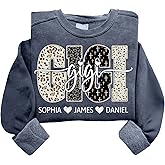 Giantbighands Personalized Gigi Sweatshirt, Custom Bible for Grandma Shirts with Grandkids Names Gifts for Grandmothers Christmas Mothers Day