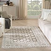 Nourison Home Dekor Ivory Taupe 5'3" x 7' Area Rug - Easy Clean, Non Shedding, Bed Room, Living Room, Dining Room, Kitchen (5