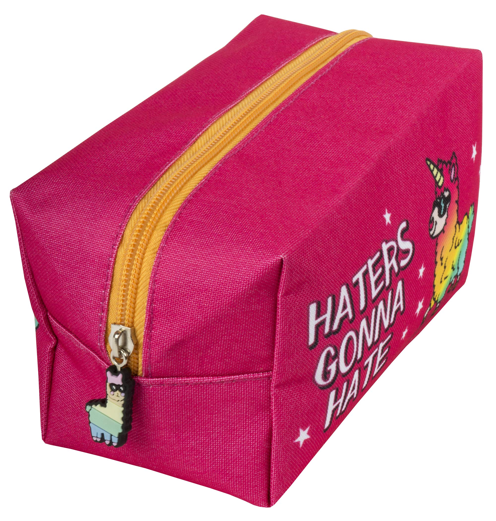 Fringoo® Kids Pencil Case for Girls Boys Large Square School Stationery Pouch Funny (Posh Llama)