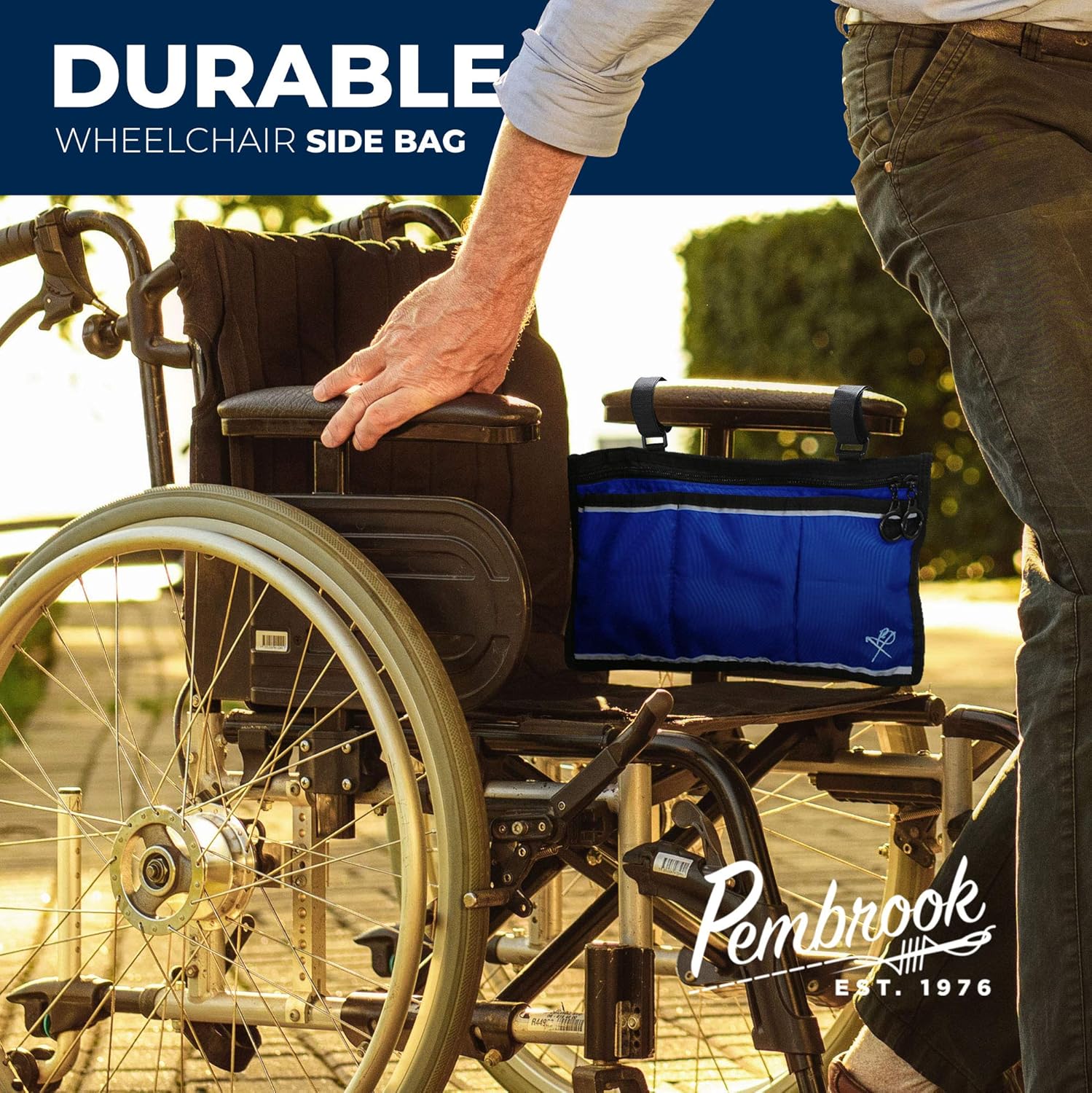 Pembrook Wheelchair Side Bag with Pouches - Great for Electric Wheelchairs, Electric Scooter, Walker Accessories, Other Mobility Devices - Lightweight Nurse Bag and Organizer for Medical Chairs: Health & Personal Care