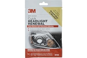 3M Quick Headlight Renewal, Helps Remove Light Haziness & Yellowing in Minutes, Hand Application, 39186, 1 Sachet
