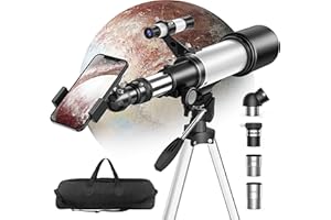 BESTCROF Telescope for Astronomy Beginners, 70mm Aperture 16x-120x Magnification, Explore Planets & Stars Fully Multi-Coated Refractor Telescopes for Adults with Tripod, Phone Adapter and Carrying Bag