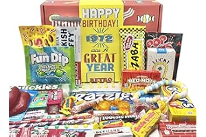 RETRO CANDY YUM ~ 1972 51st Birthday Gift Box of Nostalgic Retro 70s Candy Mix from Childhood for 51 Year Old Man or Woman Born Back in 1972 Jr