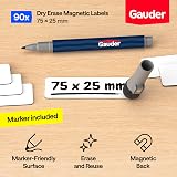 GAUDER Magnetic Labels Writable 90 Pcs 75x25 mm Reusable Magnetic Tags view 2