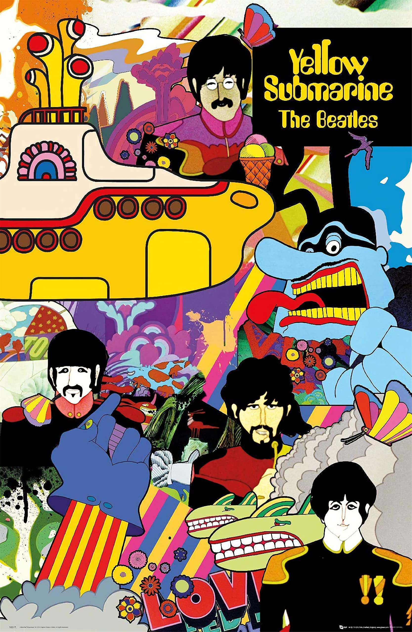 ASHER Gift The Beatles - Yellow Submarine - Matte poster Frameless Gift 11 x 17 inch(28cm x 43cm)-LS-229