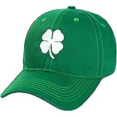 St. Patrick's Day 4 Leaf Clover Baseball Hat Adjustable Embroidery Shamrock Baseball Cap for Men and Women