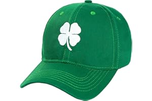KORHLEOH St. Patrick's Day 4 Leaf Clover Baseball Hat Adjustable Embroidery Shamrock Baseball Cap for Men and Women
