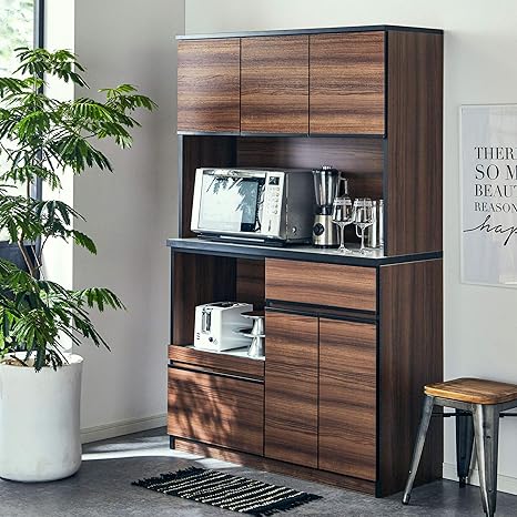 Amazon 食器棚 レンジ台 ナポリ 幅1 116 3cm 完成品 カラー5色 ミッドセンチュリー 食器棚 オンライン通販