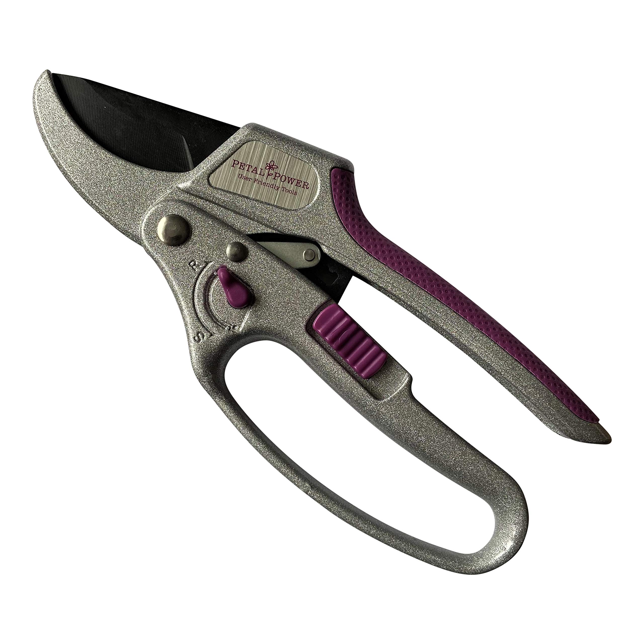Advanced 2-in-1 Ratchet Garden Secateurs - 5 X Power (Perfect for Weaker Hands) (Purple)
