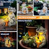 GIGALUMI Solar Garden Elephant Statue Mother Baby Figurine Lights Outdoor Decor view 5