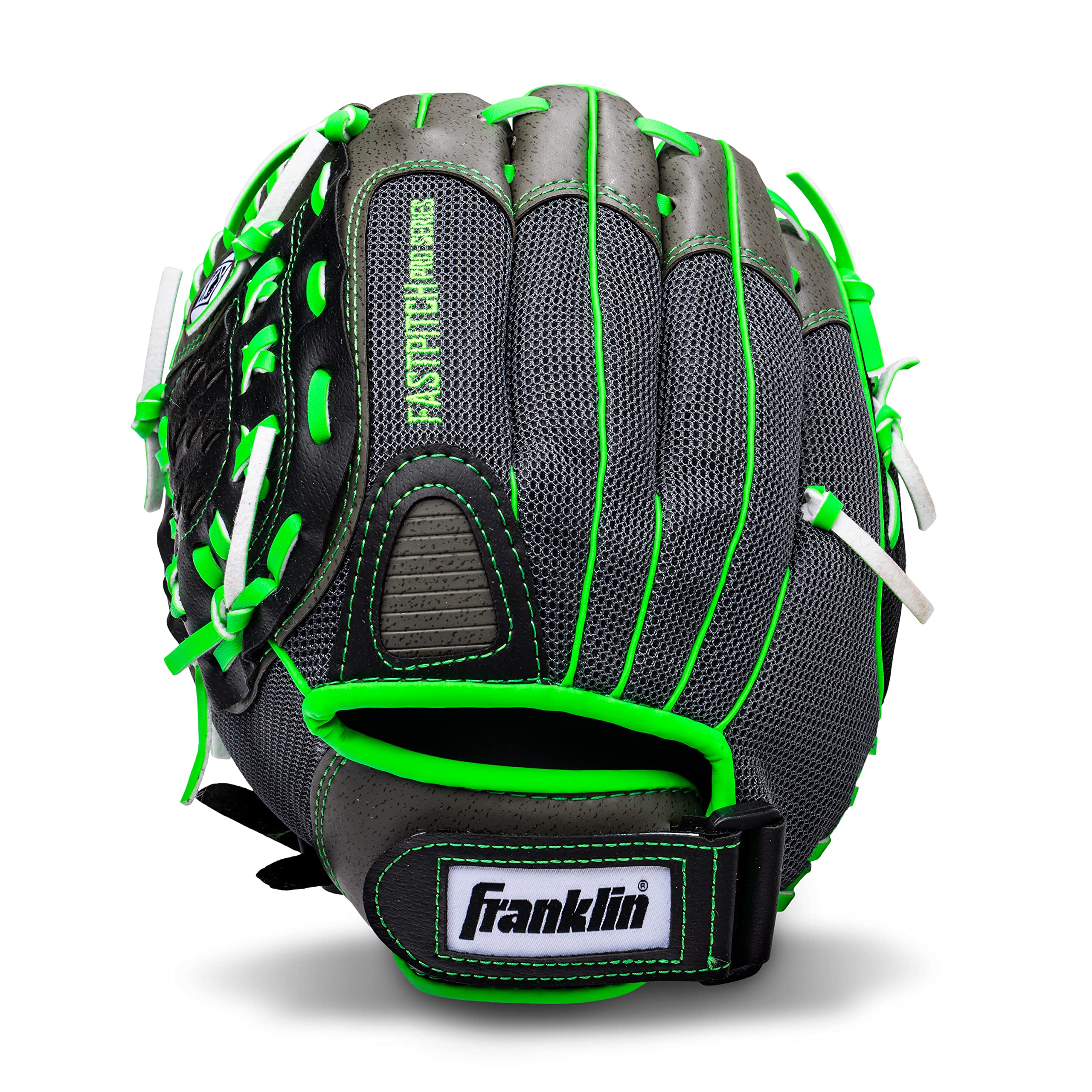 Franklin Sports Windmill Series 12-Inch Lightweight Softball Glove, Lime/Gray, Left Hand
