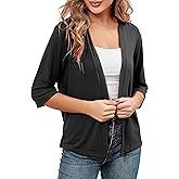 BENANCY Women 3/4 Sleeves Bolero Shrugs Open Front Lightweight Cardigan