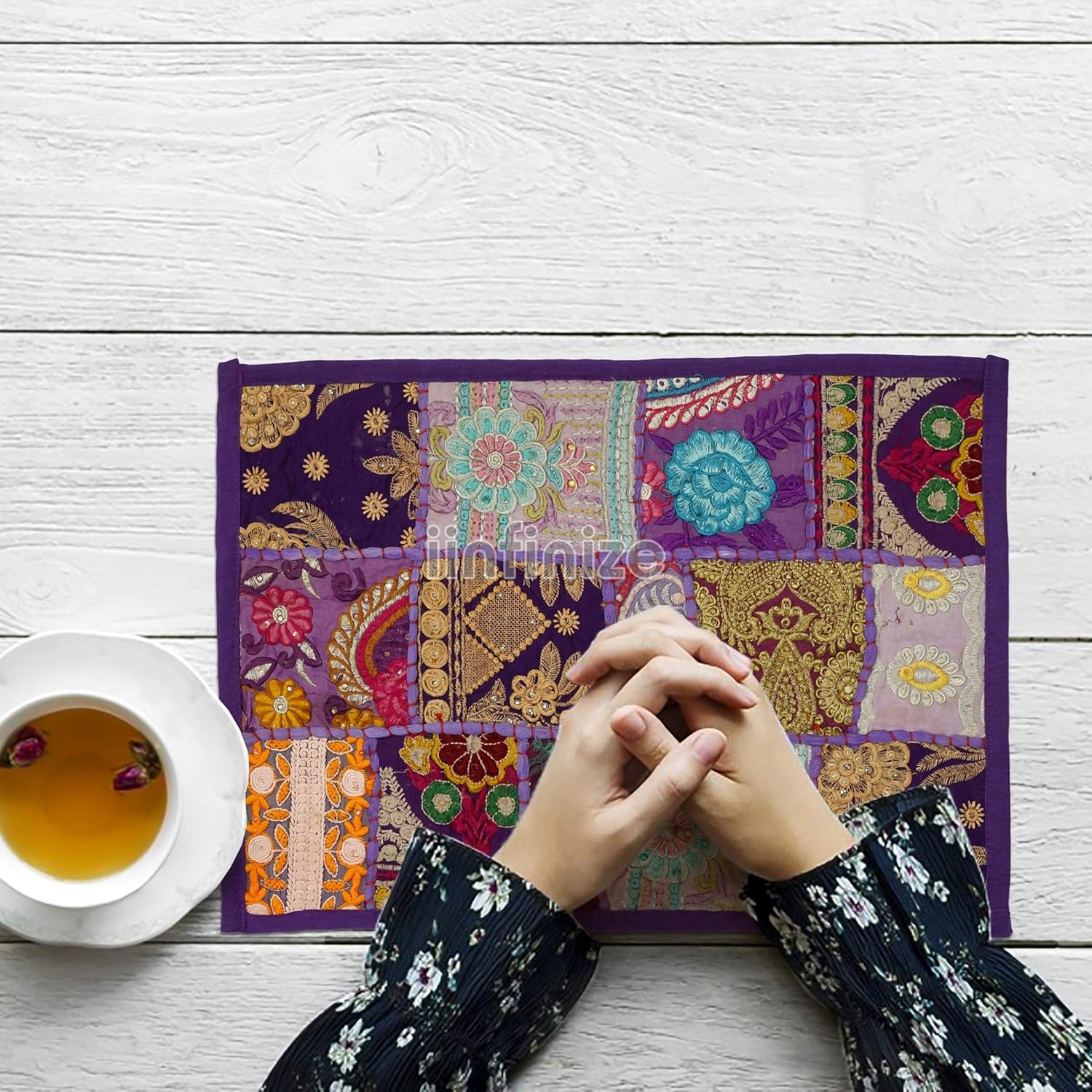 Buy iinfinize Decorative Placemat Indian Khambadiya 12x18 Inch Cotton