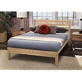 KD Frames Lexington Platform Bed - Queen Bed Frame - Unfinished Wood Bed Frame - Natural, Minimalist Bed with Slatted Headboard - Easy Assembly, No Box Spring Needed - Solid Wood Queen Platform Bed