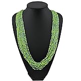 Bocar Seed Beads Halskette Mehrschichtig - Statement Schmuck In Pink