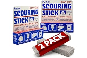 PUMIE Scouring Stick 2 Pack, Toilet Bowl Ring Remover, Heavy Duty Extra Strong Pumice Cleaning Bar, Pumice Stone for Cleaning Toilet Rings, Bathroom & Kitchen Stains by USPumice