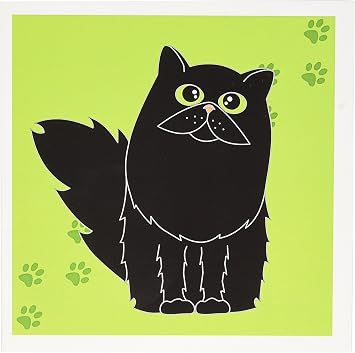 Amazon Com 3drose Black Long Haired Persian Cat Green Eyes Paw