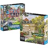 2-Pack of 1000-Piece Jigsaw Puzzles, Pine Cabin