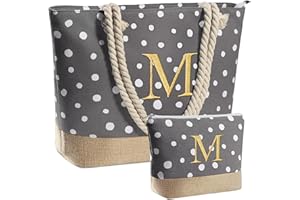 YOOLIFE Christmas Gifts for women - Personalized Birthday Gifts for Mom Friend, Travel Gifts Beach Tote Bag & Makeup Bag