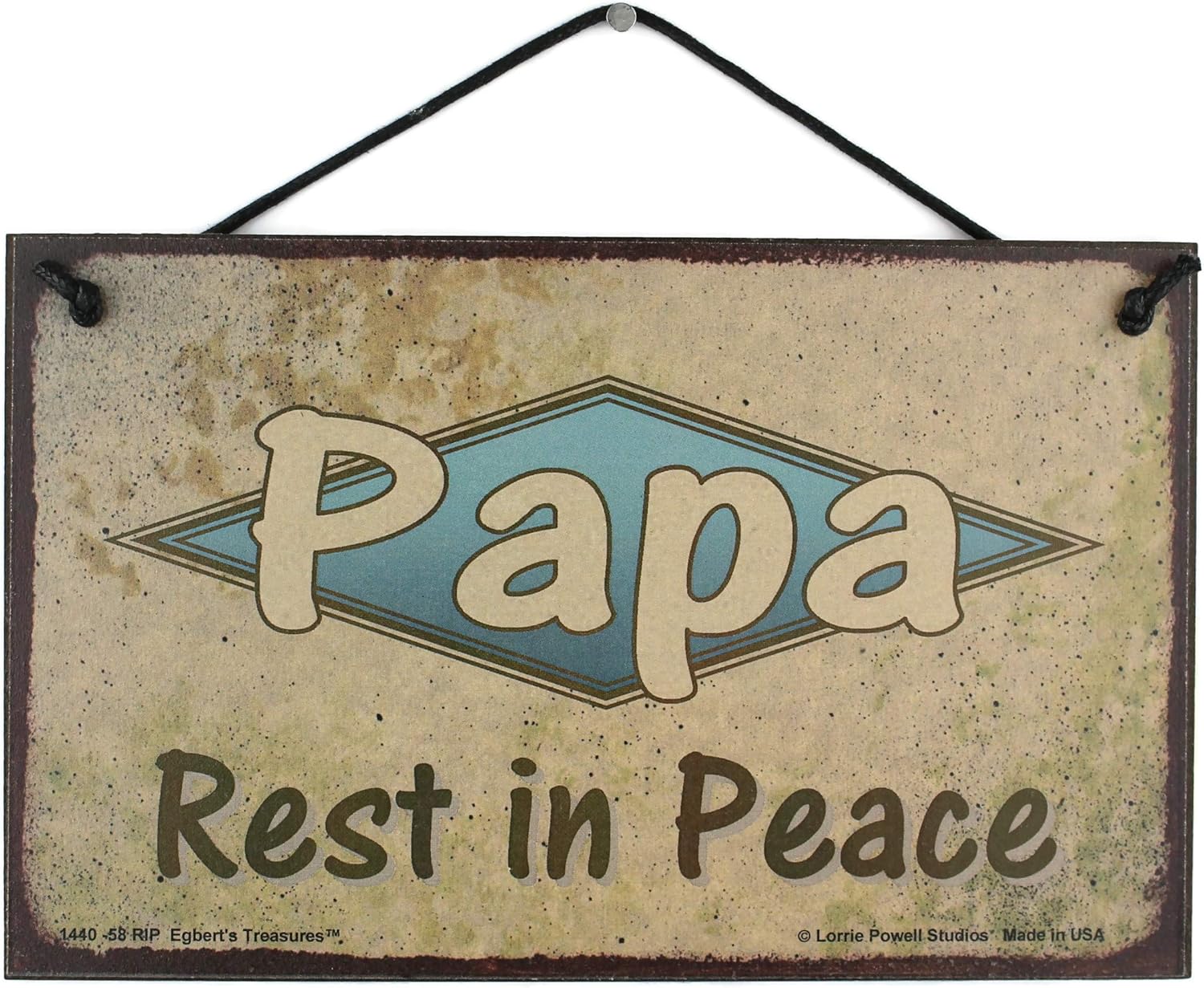 Amazon Com Egbert S Treasures 5x8 Vintage Sign With Retro Blue Diamond Saying Papa Rest In Peace Decorative Universal Household Family Signs In Memory Of Grandpa Home Kitchen