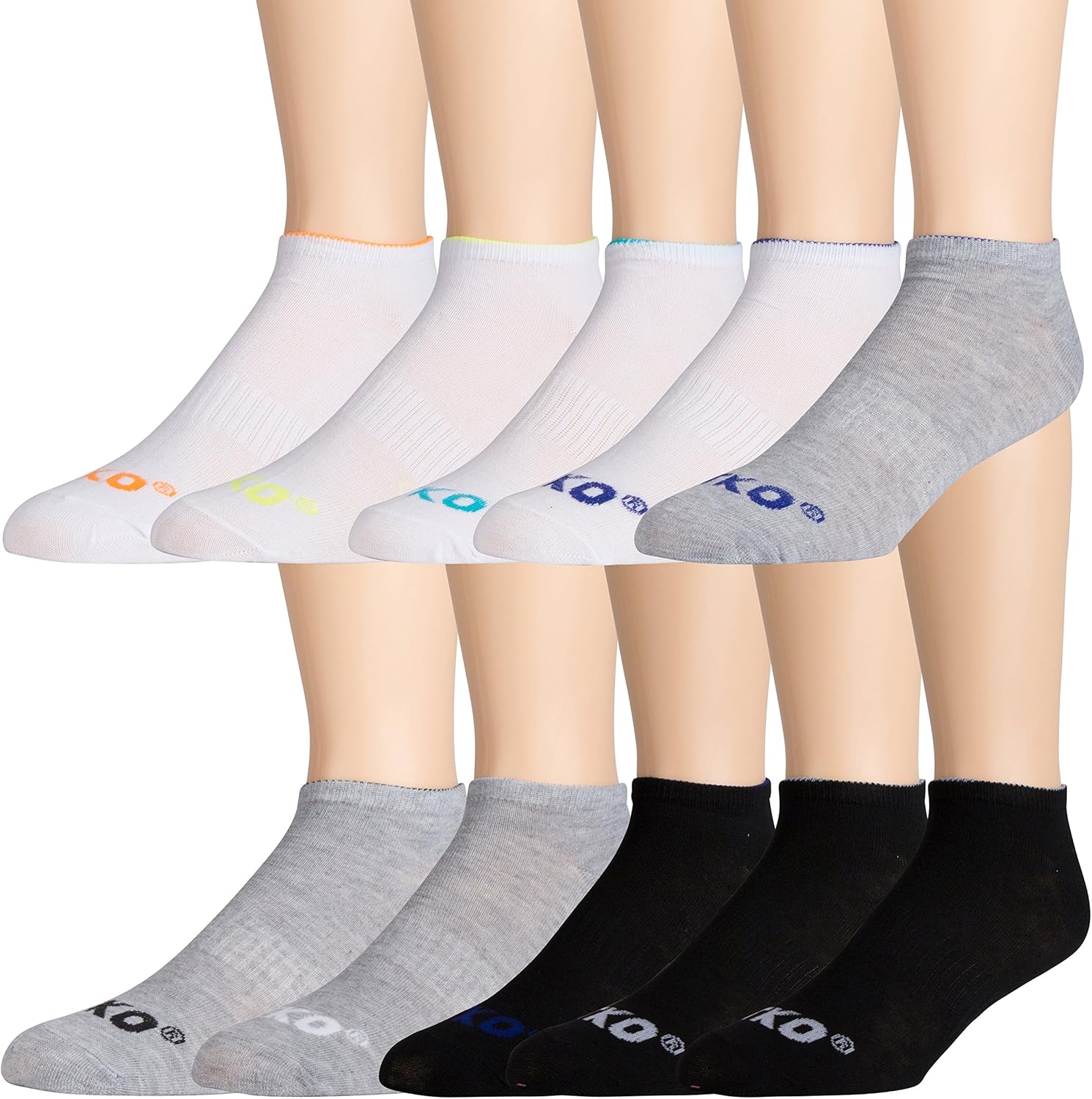 TKO Men's Athletic NoShow Running Socks with Moisture Wicking and Arch