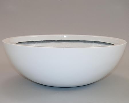 Elegant Einrichten Pflanzschale Fiberglas rund D55xH19cm hochglanz weiß