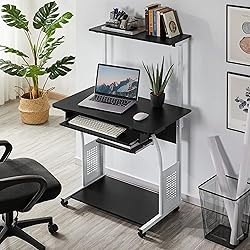 Topeakmart 3 Tier Computer Desk with Printer Shelf
