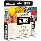 SENNELIER Oil Stick Set, Basic Introductory Colors, 6 Artist Quality Sticks, 38ml