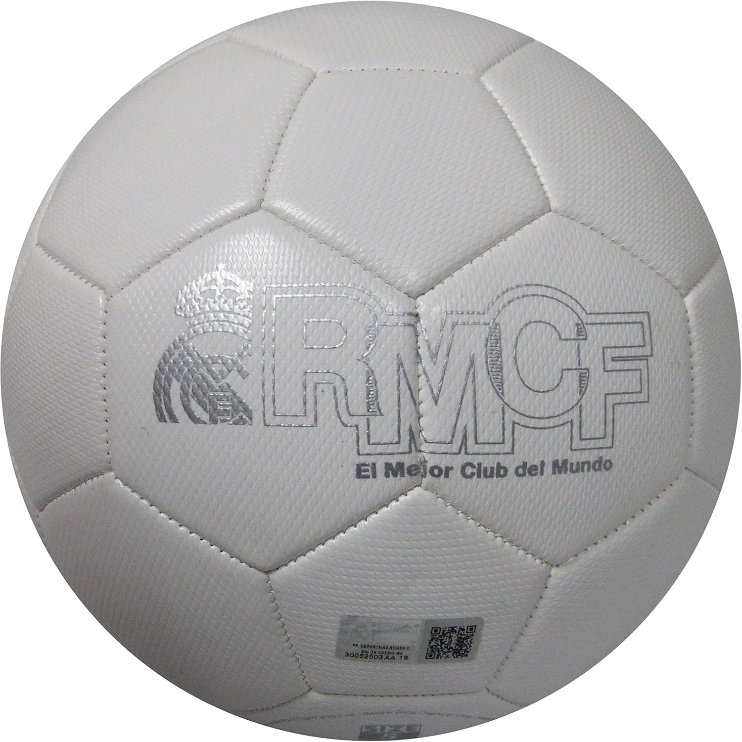 Balon Oficial REAL MADRID Talla Size 5 Blanco Plata: Amazon.es ...