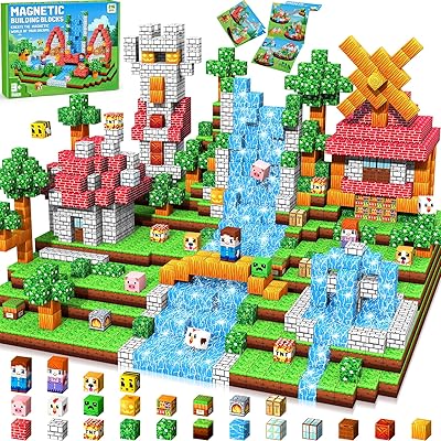Subtail 216 Teile Magnetische Bausteine - Magnetbausteine Magnetspielzeug Magneten Kinder Magnetische Bauwelt Spielzeug Magnetblöcke für Kinder ab 3 4 5 6 7 8 9 Jahre Verstaubare Halloween Ostern