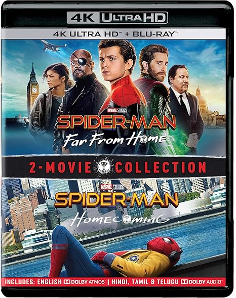 2 Movies Collection Spider Man Far From Home Spider Man Homecoming 4k Uhd Hd 4 Disc Amazon In Tom Holland Robert Downey Jr Samuel L Jackson Jake Gyllenhaal Michael Keaton Marisa Tomei Jacob Batalon spider man homecoming 4k uhd hd