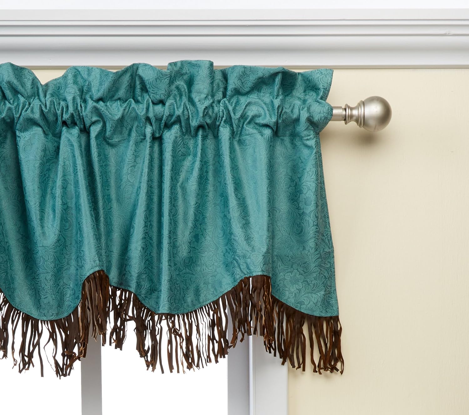 HiEnd Accents Cheyenne Faux Tooled Leather Western Curtain